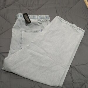 Studio Park Jeans Women's 2XP 44x26.5 High Rise Petite Plus Light Wash Comfort